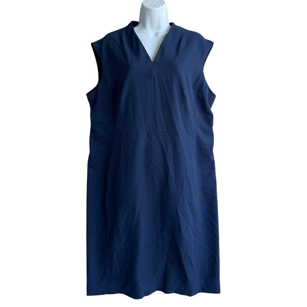 MM. Lafleur Aditi 3.0 Sheath Dress Women Plus 1X Sleeveless V-neck Galaxy Blue